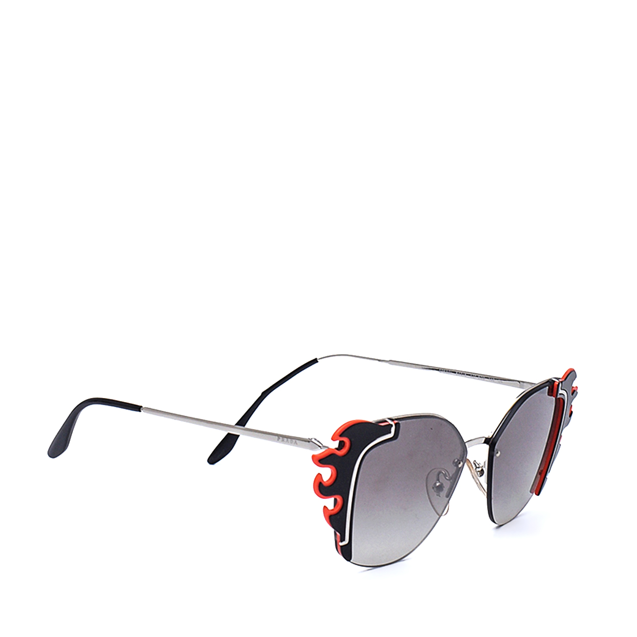 Prada - Black & Red Flame Cat-eye Sunglasses